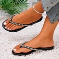 thumbnail image 5 of CHUMUD Womens Indoor and Outdoor Rhinestone Decor Toe Post Flip-Flop Sandals, Casual Open Toe Slip-On Slippers, Lightweight Summer Beach Sandals, 5 of 8