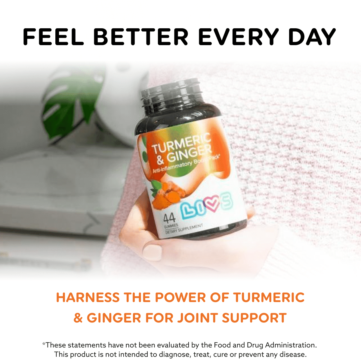 LIVS Turmeric & Ginger Gummies – Joint Relief, Gut Balance & Digestive Support – Natural Detox Formula – Apricot Flavor – Pack of 2 – 88 Gummies with 44 Servings