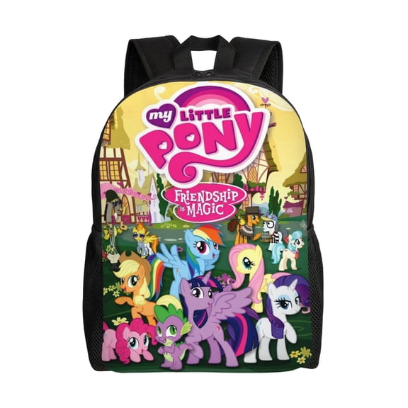 Cartoon My Cute Lit-tle Po-n-y Backpacks Large Capacity Shoulders Daypack Unisex Casual Rucksack Student Outdoor Travel Bookbag