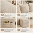 thumbnail image 3 of Lofka 105" Sectional Sofa, Cloud Boneless Couch for Living Room, L-Shape Soft Modular Couch for Bedroom, No Assembly Required, Beige White, 3 of 8