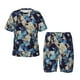 thumbnail image 1 of Balery Abstract Blue Squares Conjunto de Pijama Infantil de Manga Corta con Estampado – Ropa de Dormir de Algodón Suave-3X-Large, 1 of 6