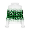 thumbnail image 4 of Womens Ugly Christmas Sweaters Faux Furry Trim Crewneck Rib-Knit Sweatshirts Long Sleeve Holiday Pullover Tops (L, Green), 4 of 7