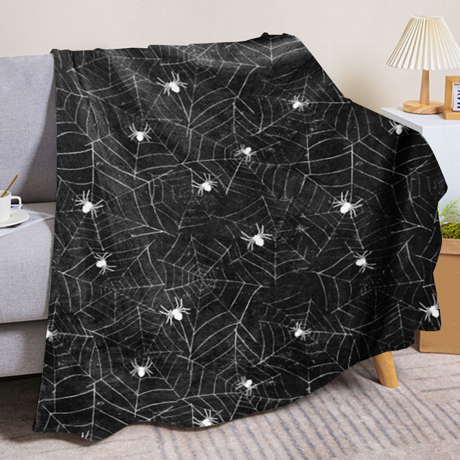 Tupukom Halloween Throw Blanket Throw Blanket for Couch Cozy Flannel White Halloween Decoration for Party Sofa Bed Living Room