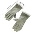 thumbnail image 3 of Yesbay Women Gloves Touch Screen Windproof Warm Gloves Thermal Knitted Gloves with Fluffy Fur Trim, 3 of 8