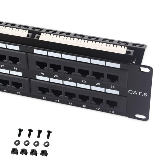 [Panel de conexiones] Cable Matters, 48 puertos, Cat6, montaje en rack/pared, 2U