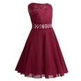 thumbnail image 3 of Manyakai Kids Girls Sequined Princess Dress Lace Chiffon Flower Girls Dress Wedding Prom Party Gowns Red 8, 3 of 7