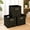Black Gold, variant on Fabric Storage Cubes with Handles, Foldable 11x11x11 Set of 3 Fabric Cube Organizers for Clothes and Accessories, Creamy-White Gold