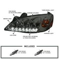 thumbnail image 3 of Spec-D Tuning Smoke LED Projector Headlights Compatible with 2005-2010 Pontiac G6, Left + Right Pair Headlamps Assembly, 3 of 7