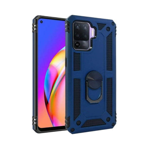 Funda Uso Rudo con Anillo Magnético Cely Vesmir Para Oppo Reno 5 Lite Azul Marino