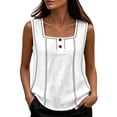 thumbnail image 1 of Neewe Summer Tank Tops for Women Pleated Square Neck Sleeveless Strap Shirts Casual Loose Fit Trendy Blouses, 1 of 8