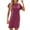 Red, variant on Diufon Summer Cotton Dresses for Women Casual Solid Color Dress Round Neck Short Sleeve Dress
