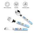 thumbnail image 3 of Zofaai Bluey Pattern Children's Knife, Fork and Spoon Three-piece Set, Stainless Steel Children's Tableware with Outer Box, Suitable for School, Home, 3 of 8