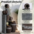 thumbnail image 5 of Magic Union 31.5" Tall Outdoor Water Fountain Garden Waterfalls Fountain with LED Lights 6 Tier Modern Indoor/Outdoor Floor Standing Water Fountain with Pump for Garden, Patio, House Decor,Gray, 5 of 8