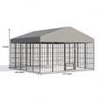 thumbnail image 6 of Gotland Large Outdoor Dog Kennel,118" L x 117" W x 75" H Heavy-Duty Modular Dog Cage with Waterproof Cover, UV-Resistant Roof, Anti-Rust Outdoor Dog Fence w/Double Security Locks for Backyard, 6 of 9