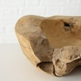 thumbnail image 3 of Chunky Teak Wood Bowl, Hand Crafted, Dish Size, 11.75 Overall Vessel Diameter, 7 Inch Bowl, Warm Brown, Sanded Smooth, Grainy Knotted, Decorative, 3 of 5