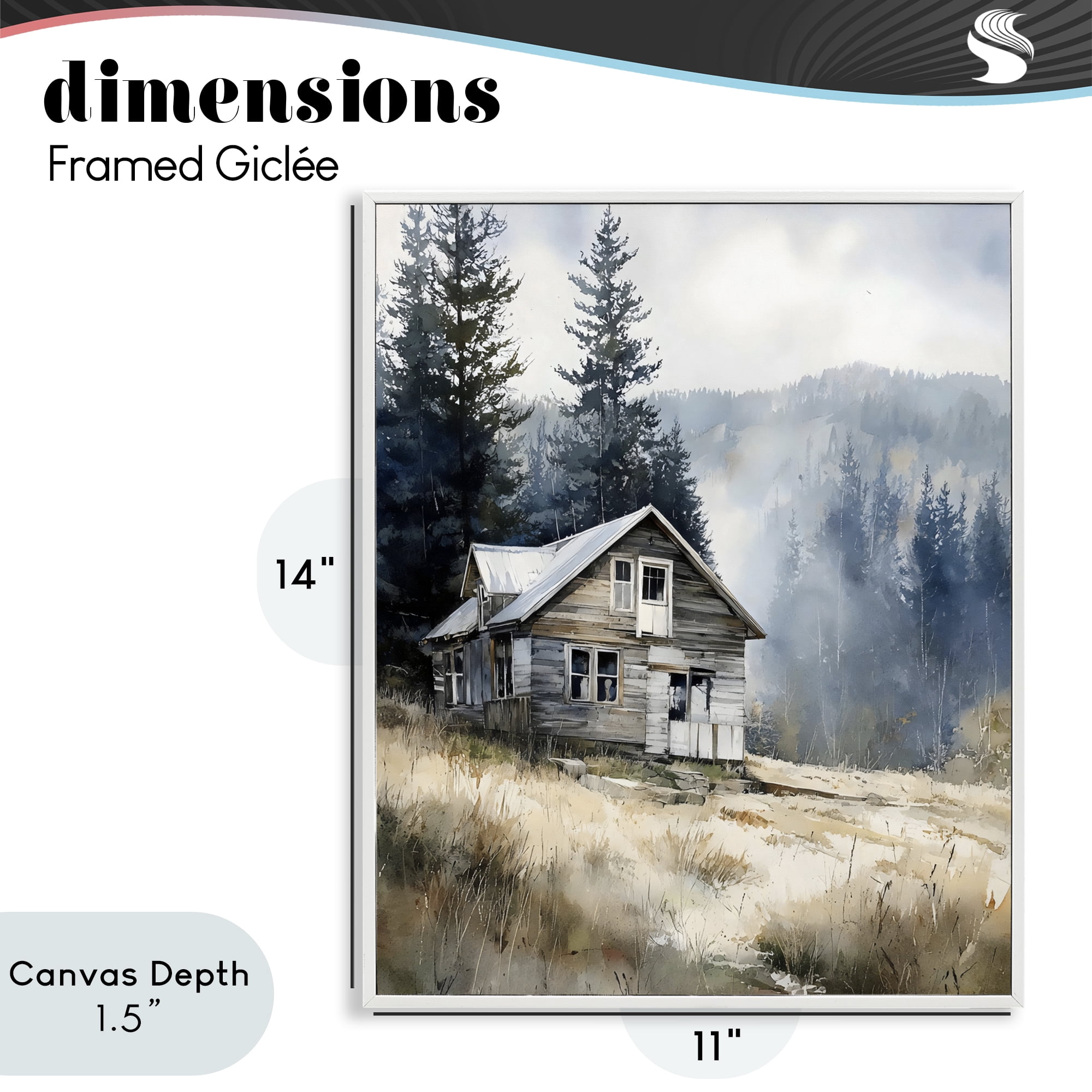 Stupell Industries Old Mountain House White Framed Giclee Art, design by Franklyn Gregory