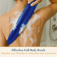 thumbnail image 2 of ComfiTime Authentic African Net Sponge – 2Pack Stretchable Exfoliating Body Scrubber with Knots, Extra-Long Back Exfoliator for Adults & Kids, Deep Cleansing & Quick-Drying Bath Sponge, Blue/Pink, 2 of 9