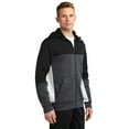 thumbnail image 4 of Sport Tek Adult Male Men Colorblock Long Sleeves Jacket Blk/Gph/White X-Large, 4 of 6