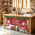 thumbnail image 6 of Red Christmas Cabinet Curtain 28"Wx51"L,Dustproof Storage Cabinet Curtain with Self Adhesive Tape,Xmas Snowman Santa Elk Winter Snowflake Tall Pantry Cover Drape for Kitchen,Utility Closet, 6 of 9