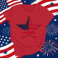 thumbnail image 4 of Zynoxe Independence Day T Shirts for Women Fashionable Round Neck Graphic Tees Patriotic Short Sleeve Going Out Summer Tops (#02 Red,2XL), 4 of 7