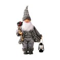 thumbnail image 1 of Muñeco de Papá Noel de Pie de 16,5 ", Figura de Navidad con Bolsa de Regalo con Adorno de Navidad Ligero, Figurita para Exhibir de Navidad, Ti Gris Sunnimix muñeco de santa, 1 of 7