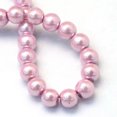 thumbnail image 2 of U8MO 31.4" Baking Painted Pearlized Glass Pearl Round Bead Smooth Loose Spacer 4~10mm-#Flamingo-10~11mm-85pcs, 2 of 4
