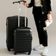 thumbnail image 2 of Jetstream 2pc Hardside Rolling Spinner Upright Set, Checked and Carry-on Luggage Duo, Black, 2 of 25