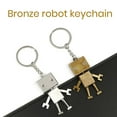 thumbnail image 2 of CNKOO Boc Vintage Key Chain Bronze Metal Double-sided Robot Key Ring Bag Charm Couple Pendant for Graduation Gift, 2 of 10