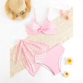 thumbnail image 4 of Shadoumai Girls Swimsuit 2 Piece Bikini Double Strap High Waist Adjustable Straps Girls Bathing Suit 6-14 Years, 4 of 7