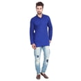thumbnail image 1 of Chemise de Mode Indienne pour Homme, Kurta Courte en Coton (Bleu Marine, TG), 1 of 5