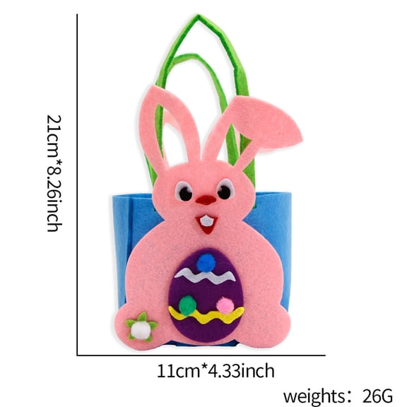 HuiXinOu Easter DIY Felt Tote Bag Basket for Candy Gift Giving Party Favor Handmade Craft Home Decor