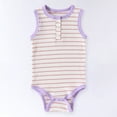 thumbnail image 5 of Ccpelsie Infant Baby Boy Girl Summer Romper Jumpsuit Short Sleeve One Piece Outfit Summer Clothes(Purple,6-9 Months), 5 of 6