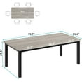thumbnail image 2 of Industrial Dining Table for 6-8 People, 78.7 Inch Rectangular Wooden Kitchen Table with Sturdy Metal Frame, Seats 6 Counter Height Dinner Table for Kitchen Dining, 2 of 6