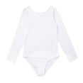 thumbnail image 3 of Alvivi Kids Girls Ballet Dance Dress Ballerina Long Sleeve Gymnastic Leotard with Chiffon Wrap Skirt Ivory 5-6, 3 of 7