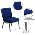 thumbnail image 3 of BizChair 4 Pack 21''W Church Chair in Navy Blue Fabric with Cup Book Rack - Silver Vein Frame, 3 of 10