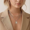 thumbnail image 2 of Women's Gold Layered Necklace Set Gold Plated Initial Pendant Necklace Paperclip Snake Necklace Silver Letters from Chain Necklace Jewelry Gift, 2 of 5