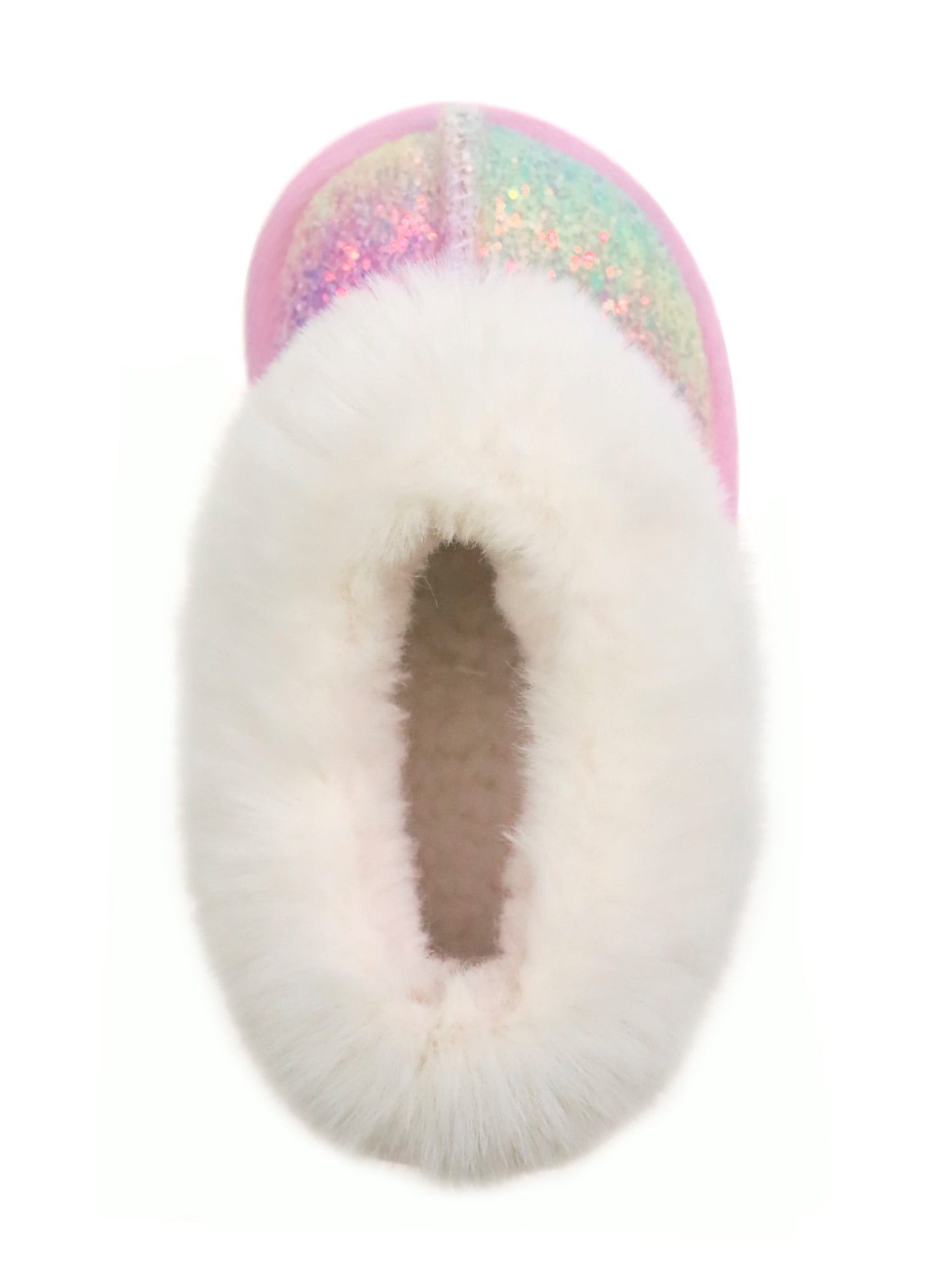 Wonder Nation Baby Girls Faux Fur Trim Slippers