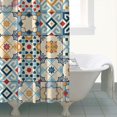 thumbnail image 4 of Multicolor Ethnic Geometric Patchwork Pattern Shower Curtain 72"x72" ,Bathroom Decorative Shower Curtains Set with 12 Hooks,Modern Waterproof Washable Shower Curtain, 4 of 6
