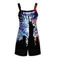 thumbnail image 5 of QATAINLAV 4th of July Jumpsuit, USA Flag Printed Jumpers Womens Casual Casual Festival Playsuits Lightweight Linen Going Out Sport Jumper with Pocket Lightening Sales Multicolor S, 5 of 6