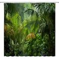 thumbnail image 2 of Jungle Shower Curtain Tropical Rainforest Plam Leaf Forest Tree Nature Summer Fabric Bathroom Decor Set with Plastic hookss,(70" WX70 H), 2 of 4