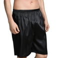 thumbnail image 3 of Asxite Mens Pajama Pants Solid Plus Size Ice Satin Thin 5/8 Length Home Shorts, 3 of 5