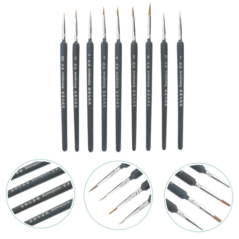 Micro Detail Paint Brush Set, EEEkit 9pcs Professional Miniature Fine Detail Brushes for Watercolor Oil Acrylic, Craft Models Rock Painting, Perfect
