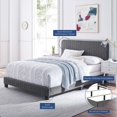 thumbnail image 3 of Tufted Platform Bed Frame, Full Size, Velvet, Grey Gray, Modern Contemporary Urban Design, Bedroom Master Guest Suite, 3 of 8