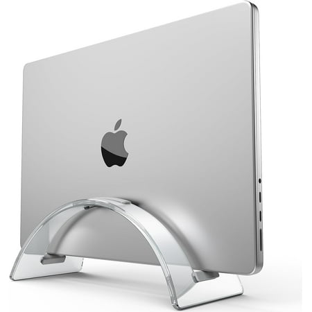 Vertical Laptop Stand for Desk,Acrylic Invisible Desktop Notebook Dock,Vertical Laptop Holder Space-Saving Organizer for All MacBook, Surface, Samsung, HP, Dell