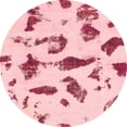 thumbnail image 1 of Ahgly Company Machine Washable Indoor Round Abstract Watermelon Pink Area Rugs, 4' Round, 1 of 7