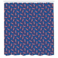 thumbnail image 3 of Phone Booth Shower Curtain, Continuous Pattern of Iconic London Public Call Box, Fabric Bathroom Set with Hooks, 69W X 75L Inches Long, Cobalt Blue Vermilion and Pale Taupe, by Ambesonne, 3 of 3