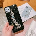thumbnail image 5 of Compatible with iPhone 13 Case, Glitter Clear Cute Sparkly Bling Star Design Luxury Shiny Crystal Silver Chain Protective Cover for Ladys Girls and Women, 5 of 9