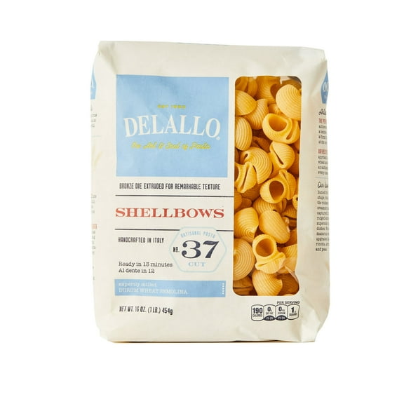 Pack of 8, Delallo Shellbows Pasta, 16 oz