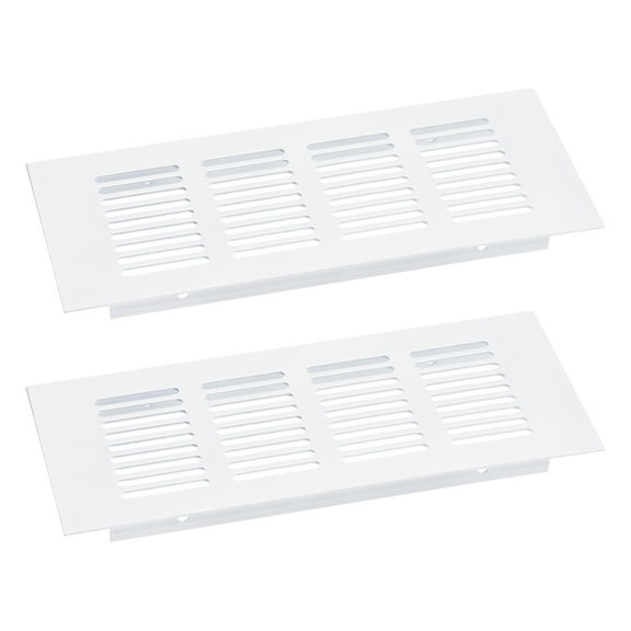 Air Vents Cover, 2Pcs 200 x 100mm Aluminum Alloy Mesh Air Return Vent Cover, Louvered Ventilation Grille (White)
