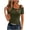 #202-Army Green, variant on Favoffer Women's Off Shoulder Blouse Short Sleeve Irregular Hem Casual Loose Top Summer Fashion Daily Casual Solid Color Tee